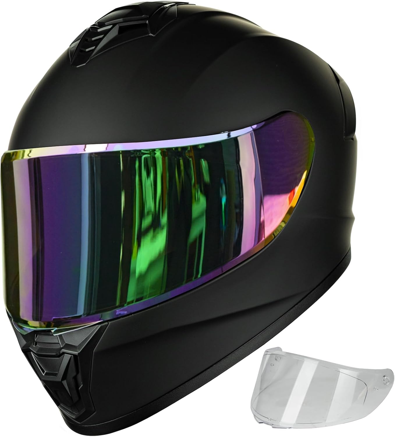Full Face Lightweight Street Bike Racing DOT Helmet with Extra Clear Visor