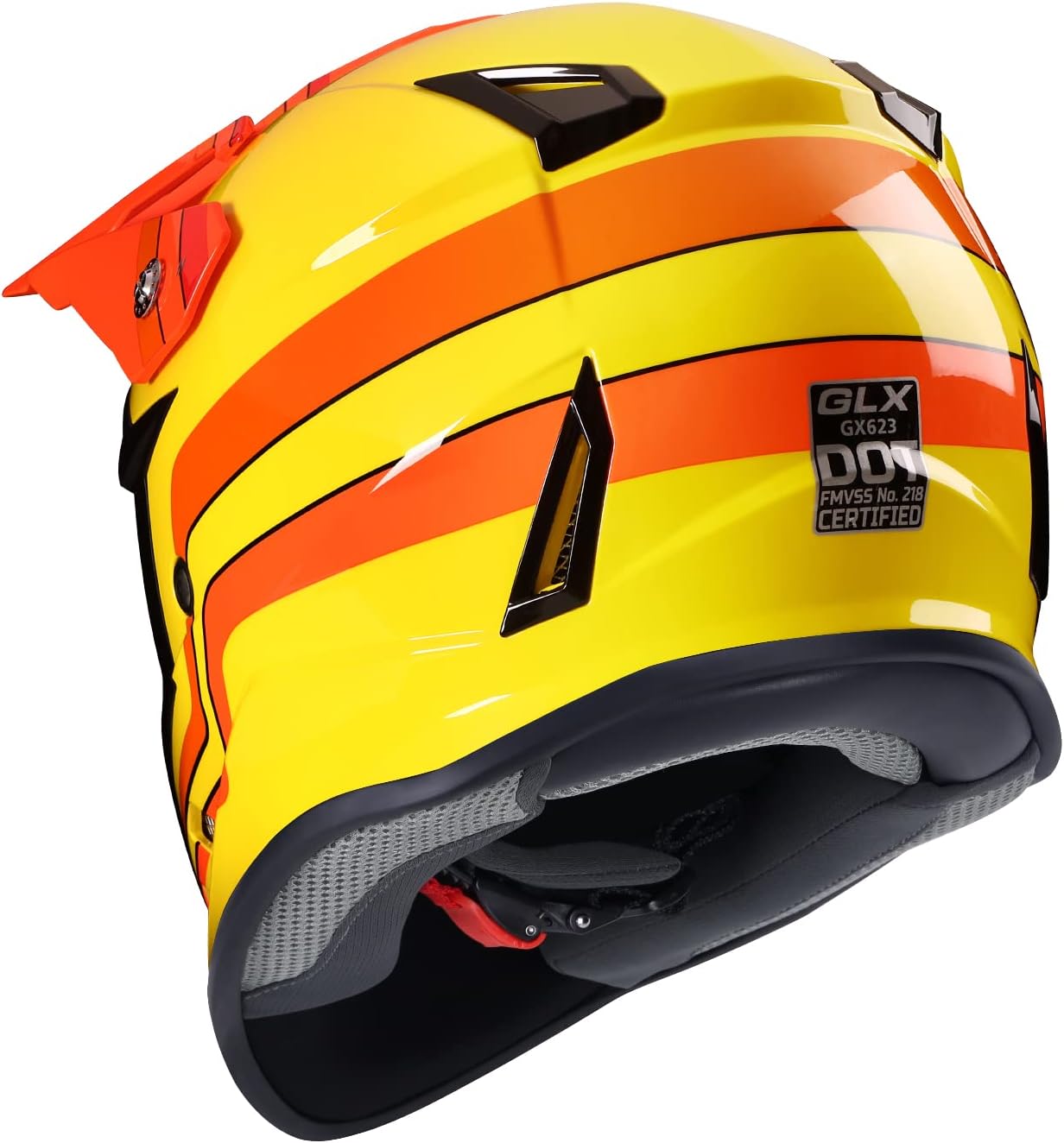 GX623 Youth ATV/Dirt Bike Helmet Combo - Retro Yellow, Large - DOT