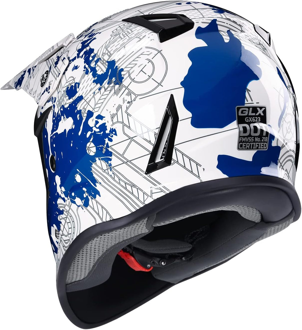 GX623 Youth ATV/Dirt Bike Helmet Combo - Modern, Large - DOT