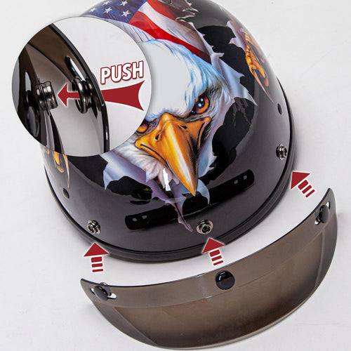 Cruiser Scooter Motorcycle Half Face Helmet