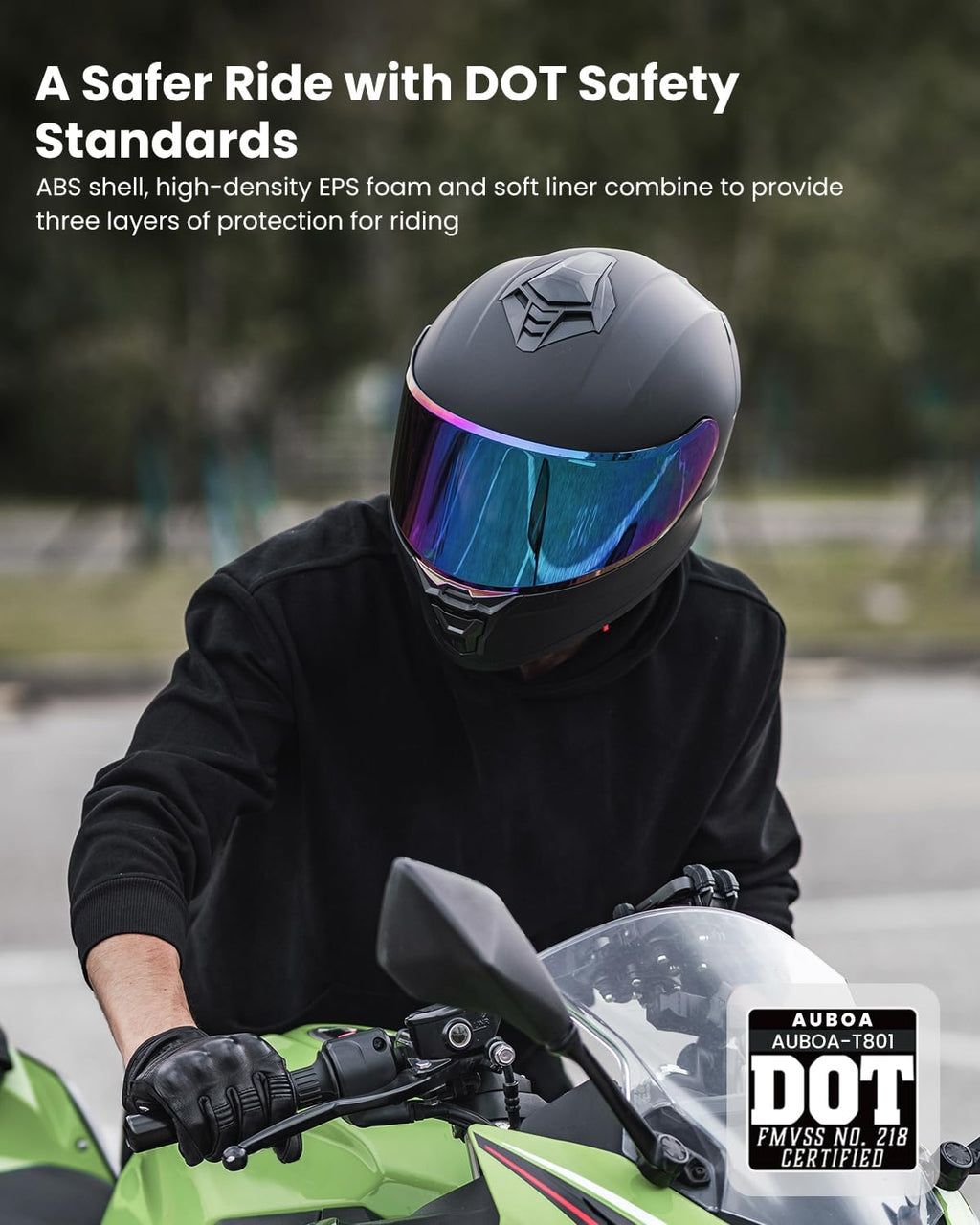 Full Face Lightweight Street Bike Racing DOT Helmet with Extra Clear Visor