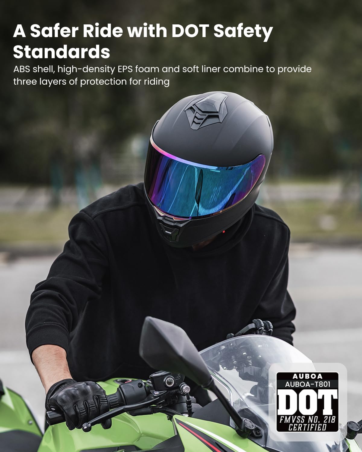 Full Face Lightweight Street Bike Racing DOT Helmet with Extra Clear Visor