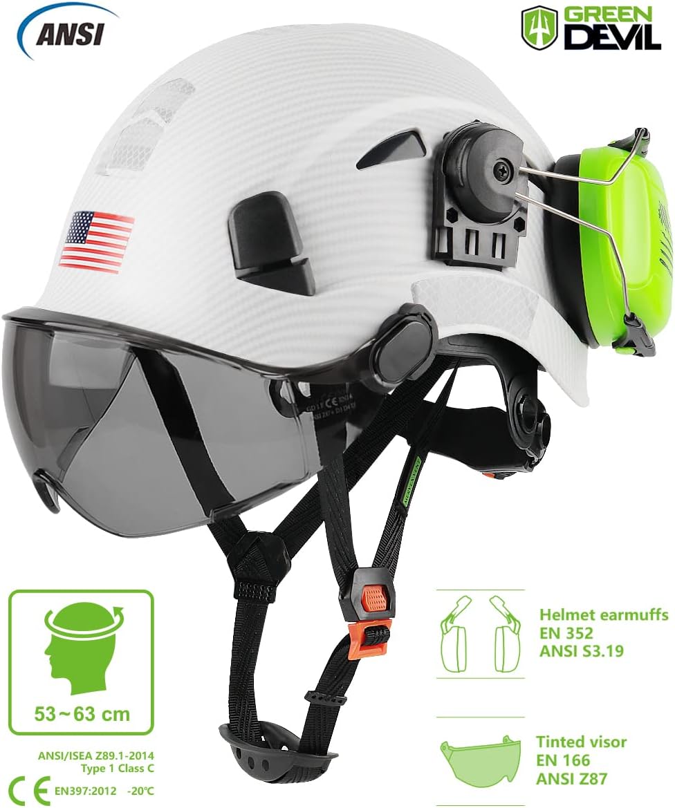 Safety Helmet Hard Hat with Visor and Ear Protection