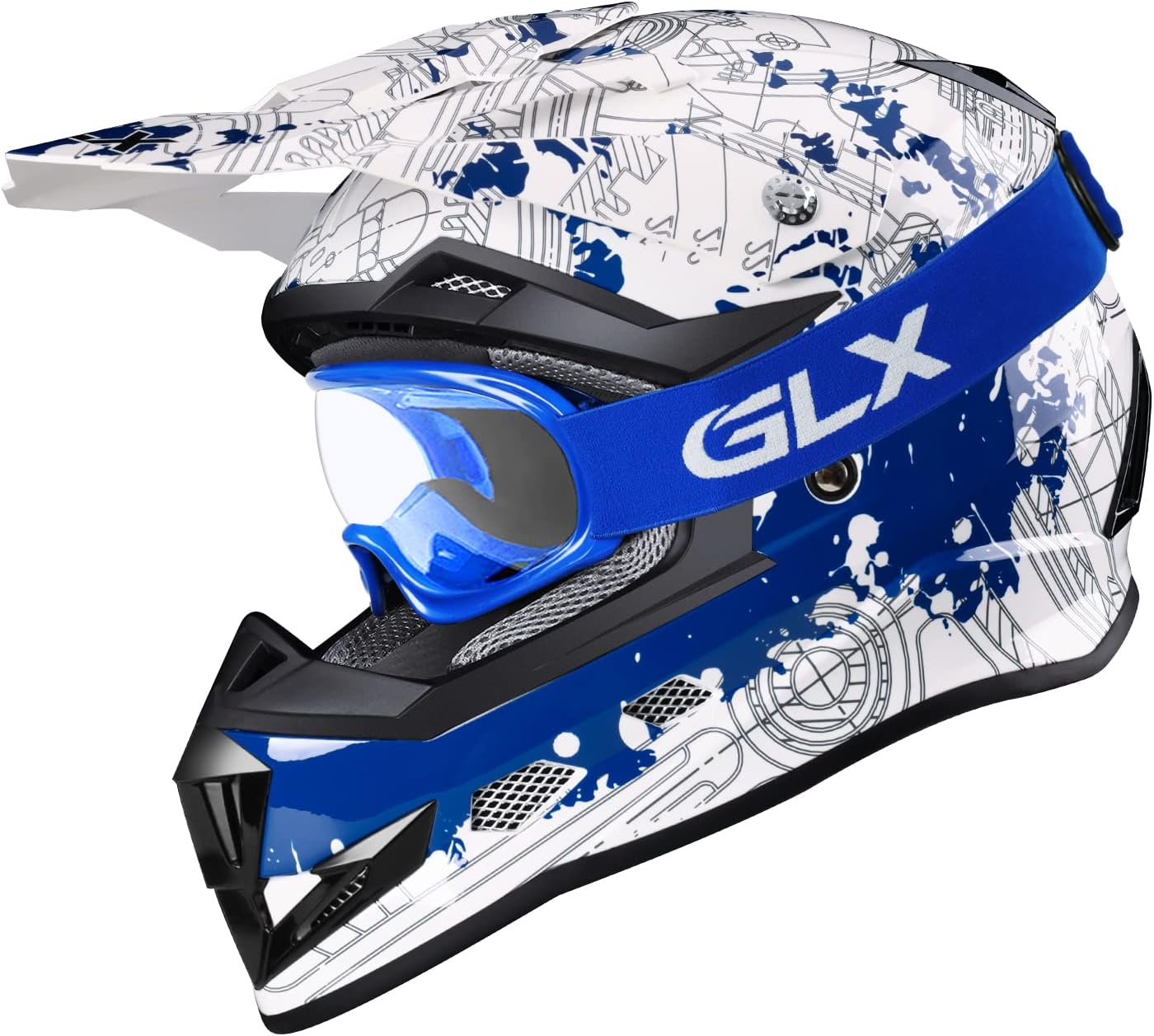 GX623 Youth ATV/Dirt Bike Helmet Combo - Modern, Large - DOT