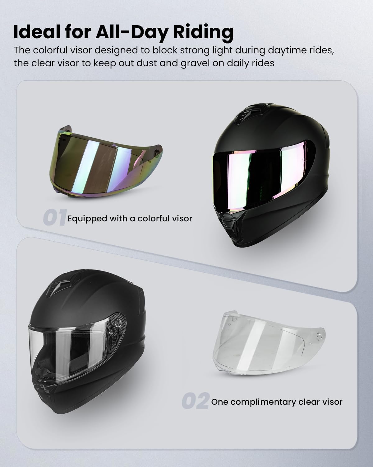 Full Face Lightweight Street Bike Racing DOT Helmet with Extra Clear Visor