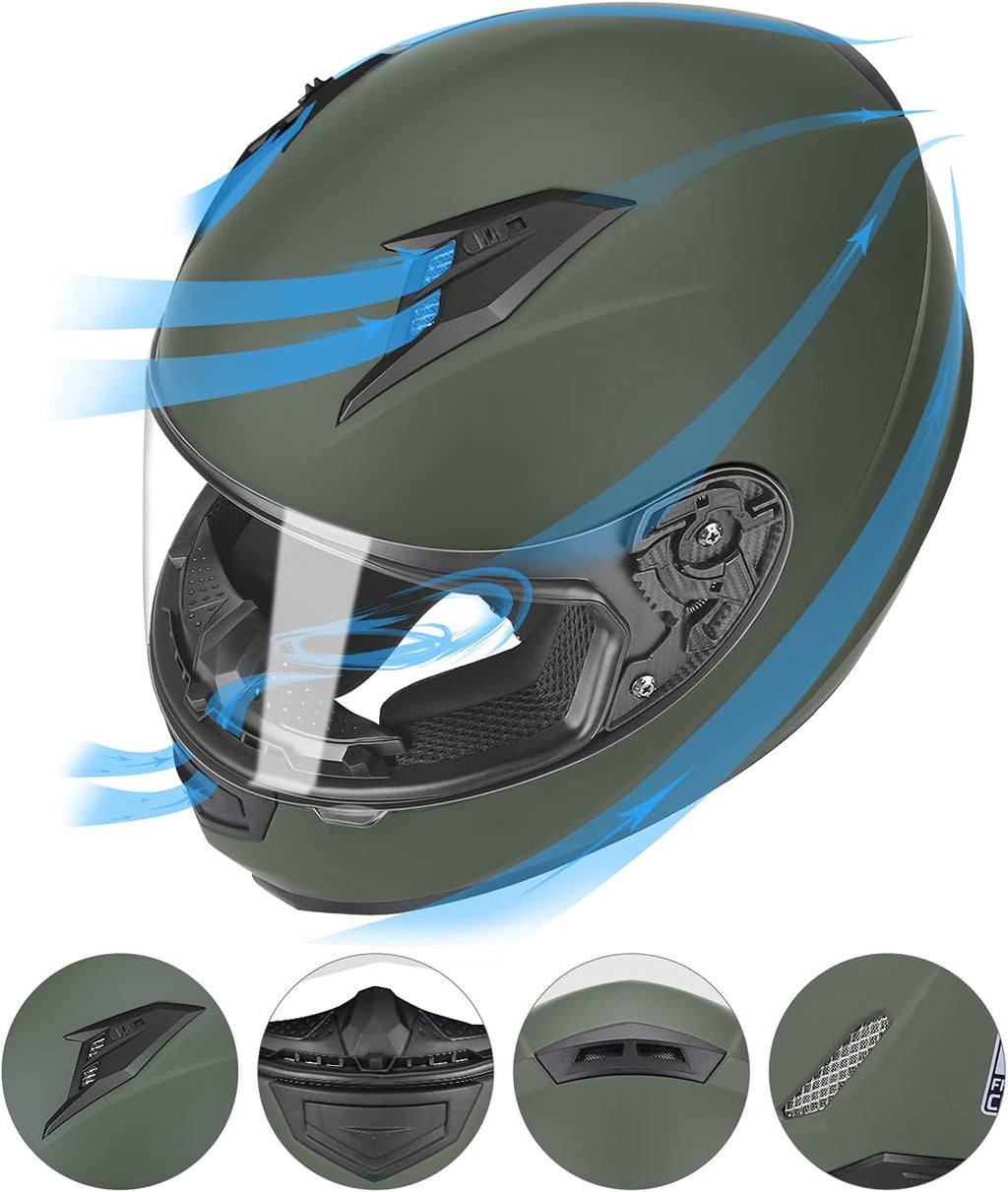 GX11 Compact Motorcycle Helmet - Camo, Large - Full Face