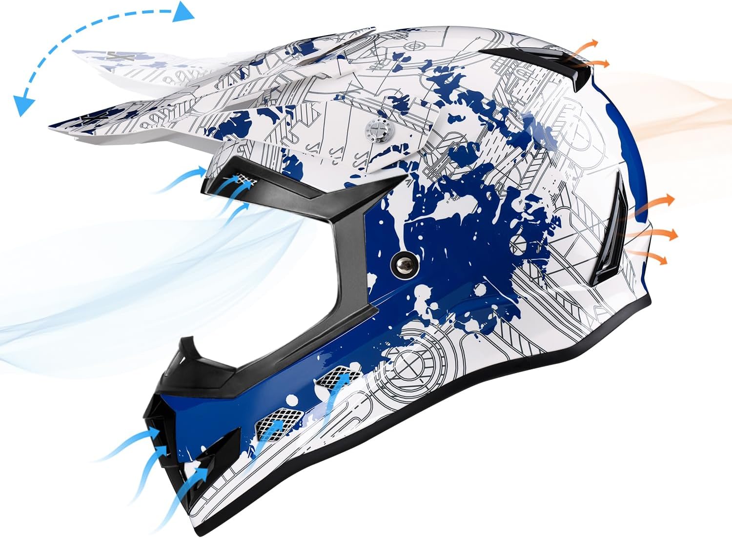 GX623 Youth ATV/Dirt Bike Helmet Combo - Modern, Large - DOT