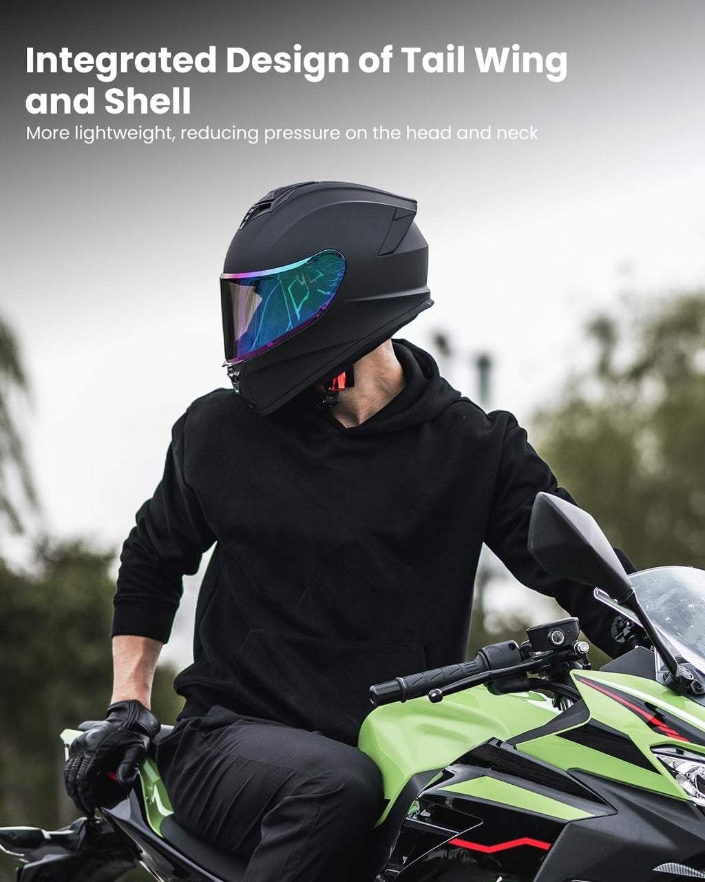 Full Face Lightweight Street Bike Racing DOT Helmet with Extra Clear Visor
